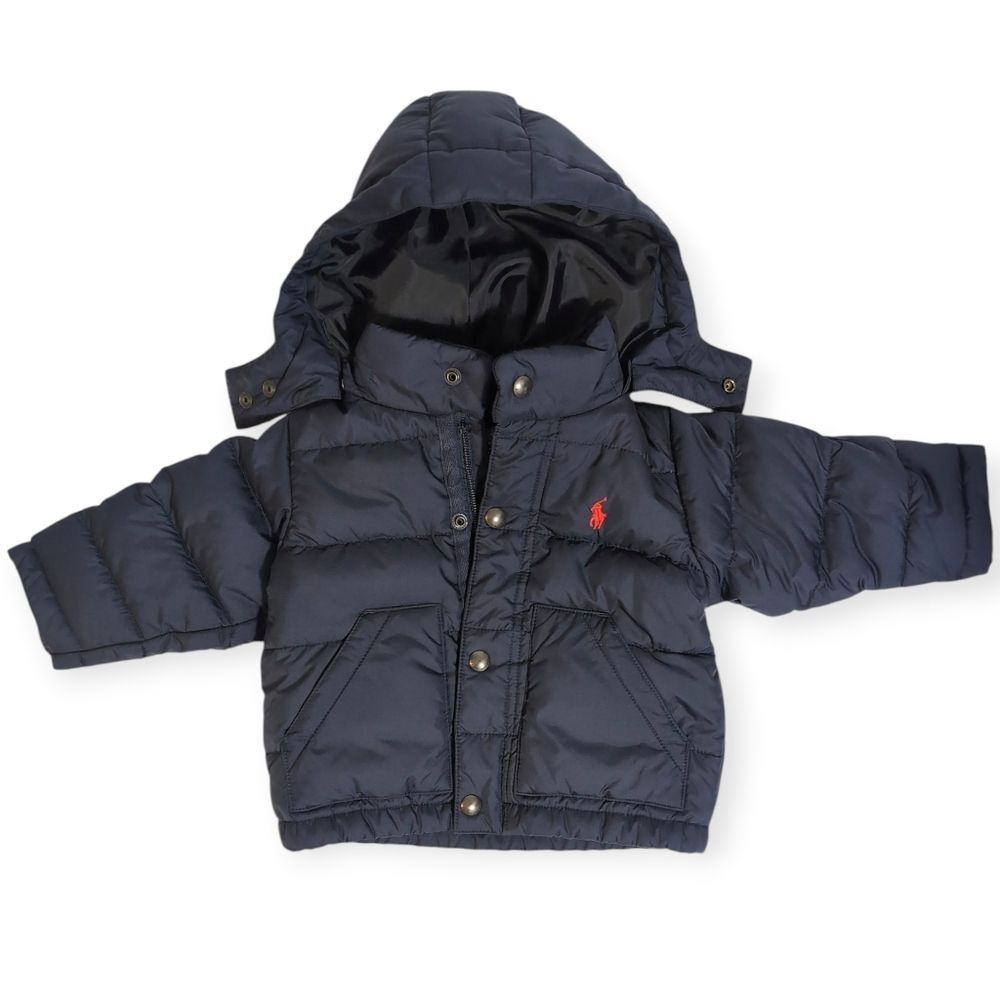 Polo Ralph Lauren Navy Down Puffer Jacket with Removeable Hood